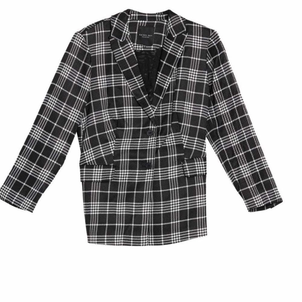 Rachel Roy Plaid Blazer black and white NWT - Picture 2 of 8